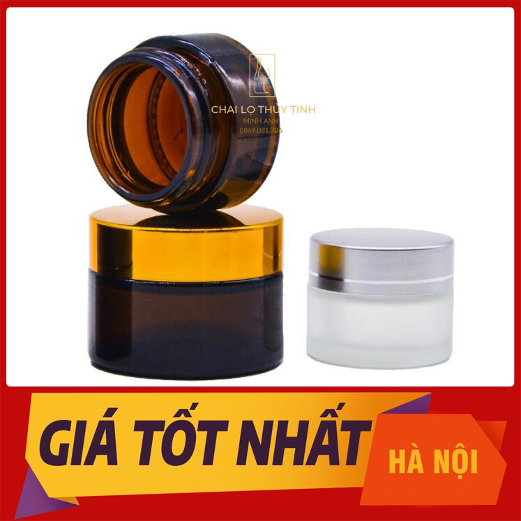 🌏 { Bán buôn/Bán sỉ} 🌏 Hũ Thủy Tinh Nâu 50gr/100gr - chai lọ chiết mỹ phẩm