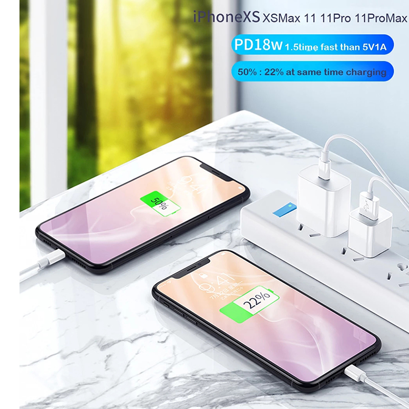 Bộ Cáp Sạc Nhanh + Cốc Sạc Suntaiho PD 18W/20W USB Type C Phích Cắm US EU Dành Cho iPhone 12 mini 11 Pro