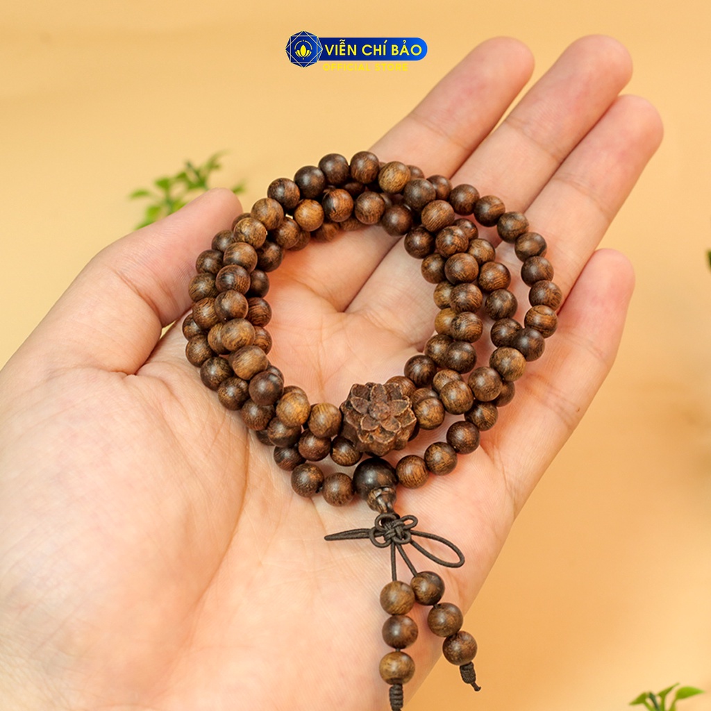 Chuỗi trầm hương Indo 108 hạt mix - Phật Tổ, Tỳ Hưu Hoa sen Thánh giá thời trang phụ kiện trang sức Viễn Chí Bảo V000809