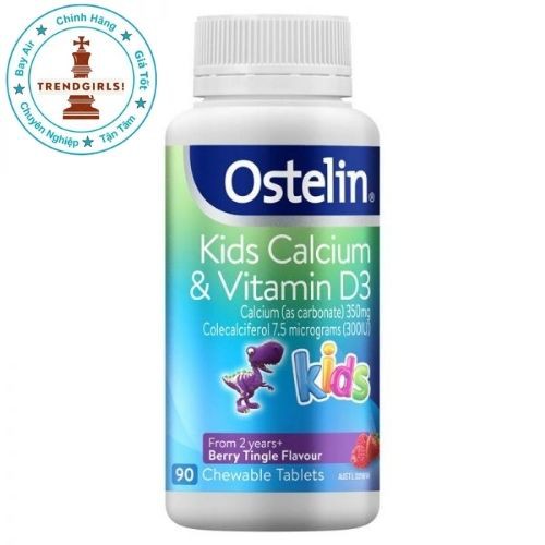 Viên nhai Vitamin D3 và Canxi cho bé 2 - 13 tuổi Kids Calcium & Vitamin D3 Ostelin Của Úc (90 viên) - Trend girls online