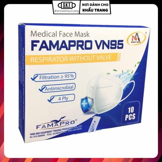 (Hộp 10 Cái) Khẩu Trang FAMAPRO VN95 Hãng Nam Anh Chống Bụi Vi Khuẩn Virut
