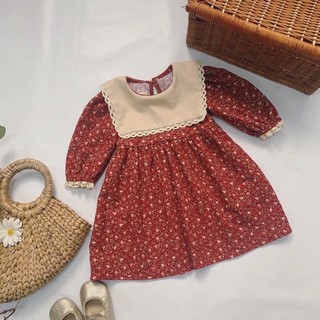 Váy thuỷ thủ vintage bé gái màu đỏ cam