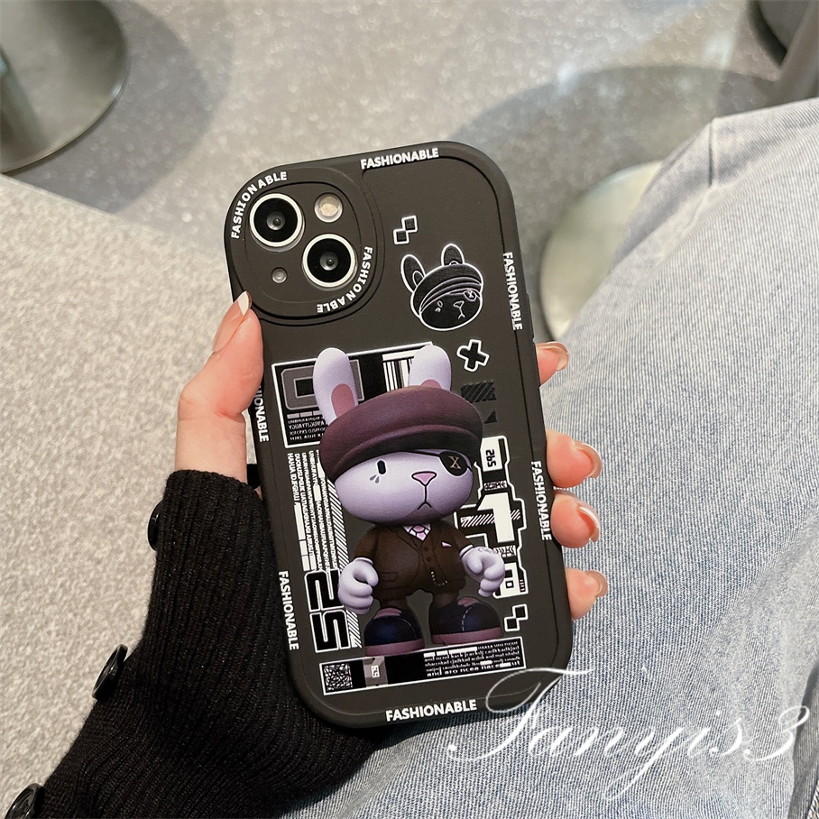 Ốp Điện Thoại Mềm Trong Suốt Họa Tiết Thỏ Phong Cách Hip Hop Cho iPhone 13 12 11 Pro Max X XR Xs Max 8 7 6 6s Plus SE 2020