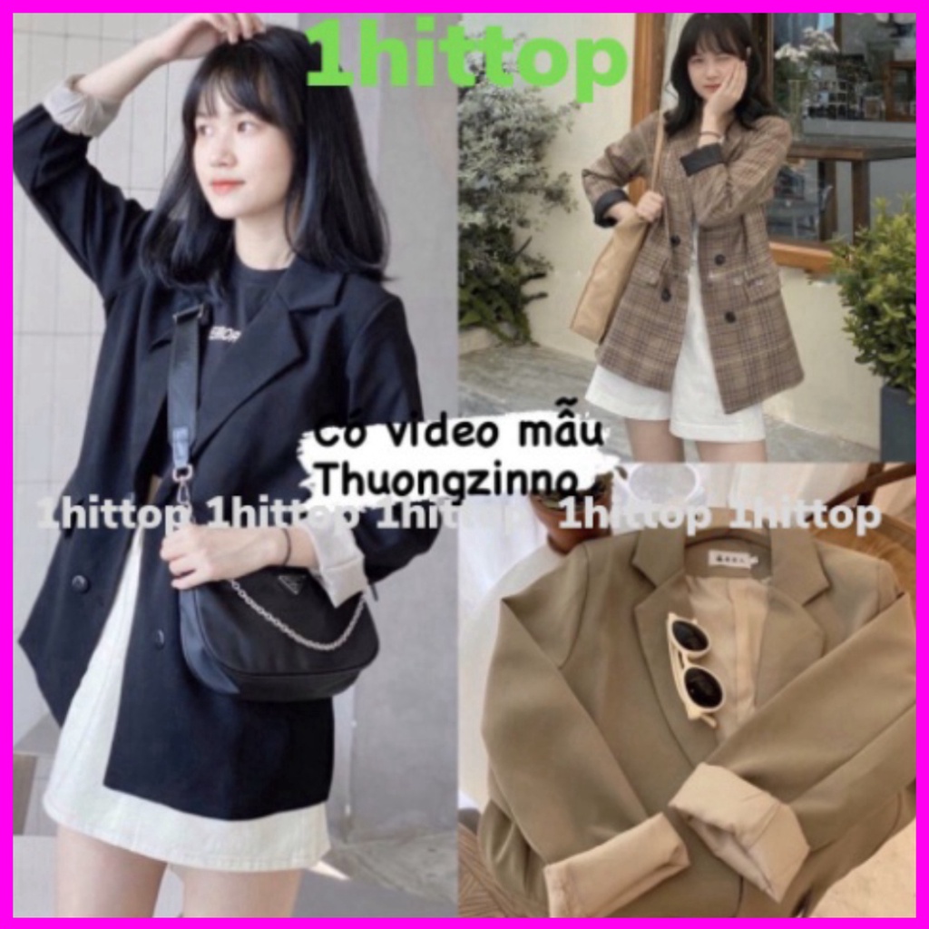 [Ảnh thật/Video Áo Blazer 2 lớp 4 cúc mẫu mới Áo vest nữ khoác ngoài