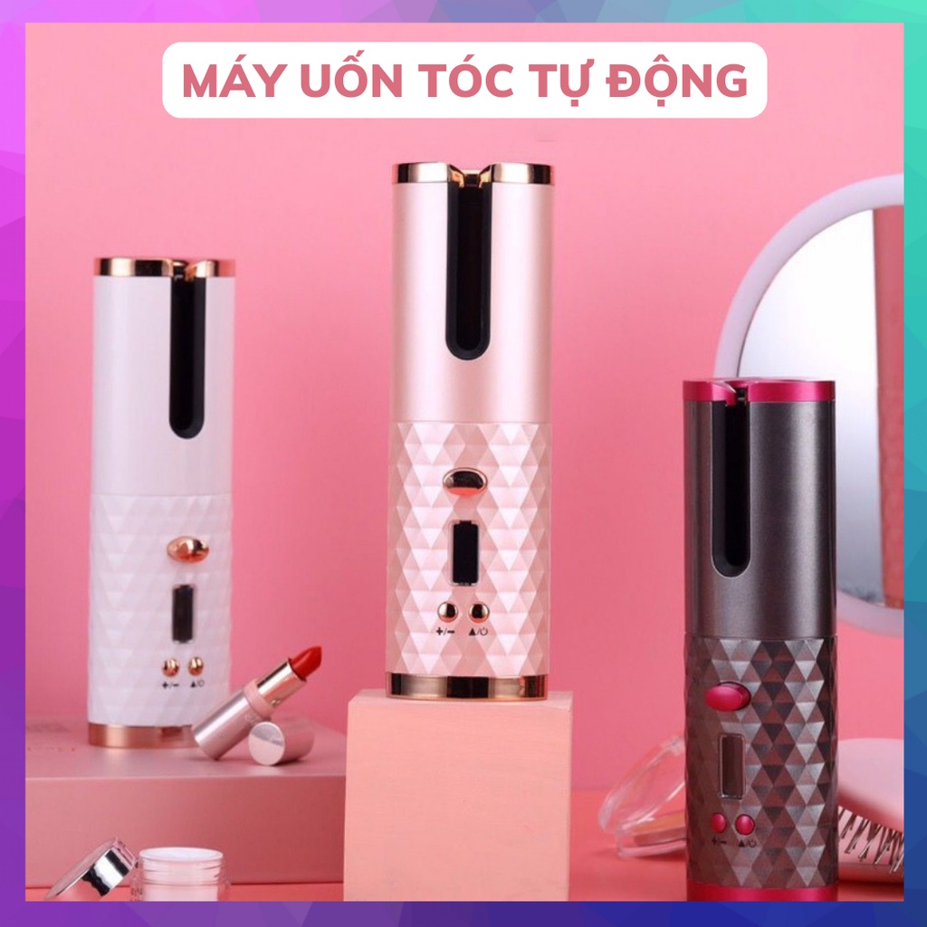 Máy uốn tóc - Máy uốn xoăn - Máy tạo kiểu tóc tự động Uốn tóc gợn sóng Tạo kiểu đa dạng Giữ kiểu lâu Không gây bỏng
