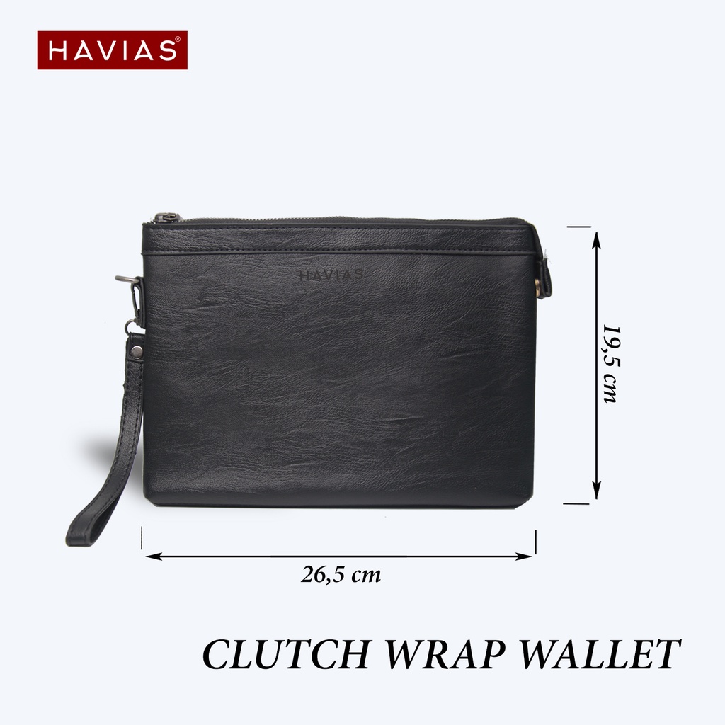 Wrap HAVIAS Clutch túi da bê Calfskin cầm tay | BigBuy360 - bigbuy360.vn