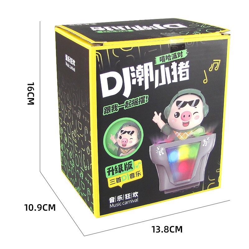 Heo Phát Nhạc - Chú Heo Chơi DJ Năng Động Siêu Dễ Thương Nhảy Theo Nhạc Và Đèn Cho Bé