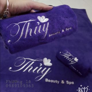 Khăn thêu logo trải spa, khăn đắp spa to 90x1m9 (nhận từ 10c)