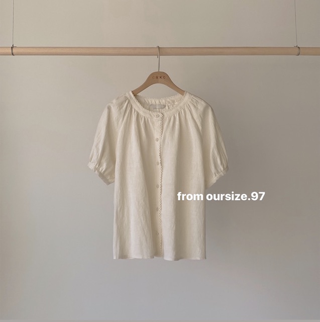 Áo sơ mi nữ tay ngắn NARII form rộng phong cách Hàn Quốc Ulzzang màu be
