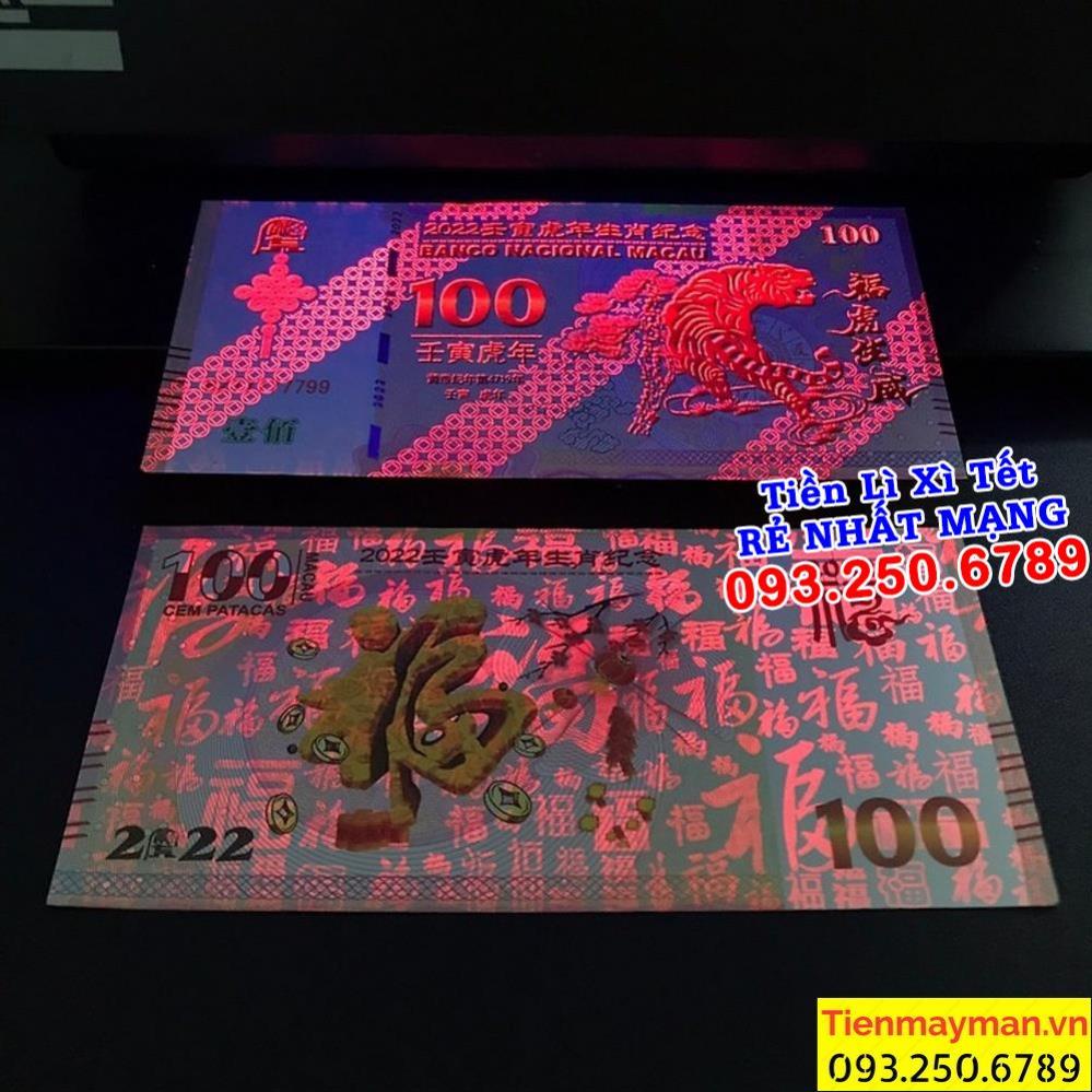 ⭐ FREE SHIP⭐ Tiền in hình con Cọp Macao 100 lì xì tết 2022, Quà Tết 2022