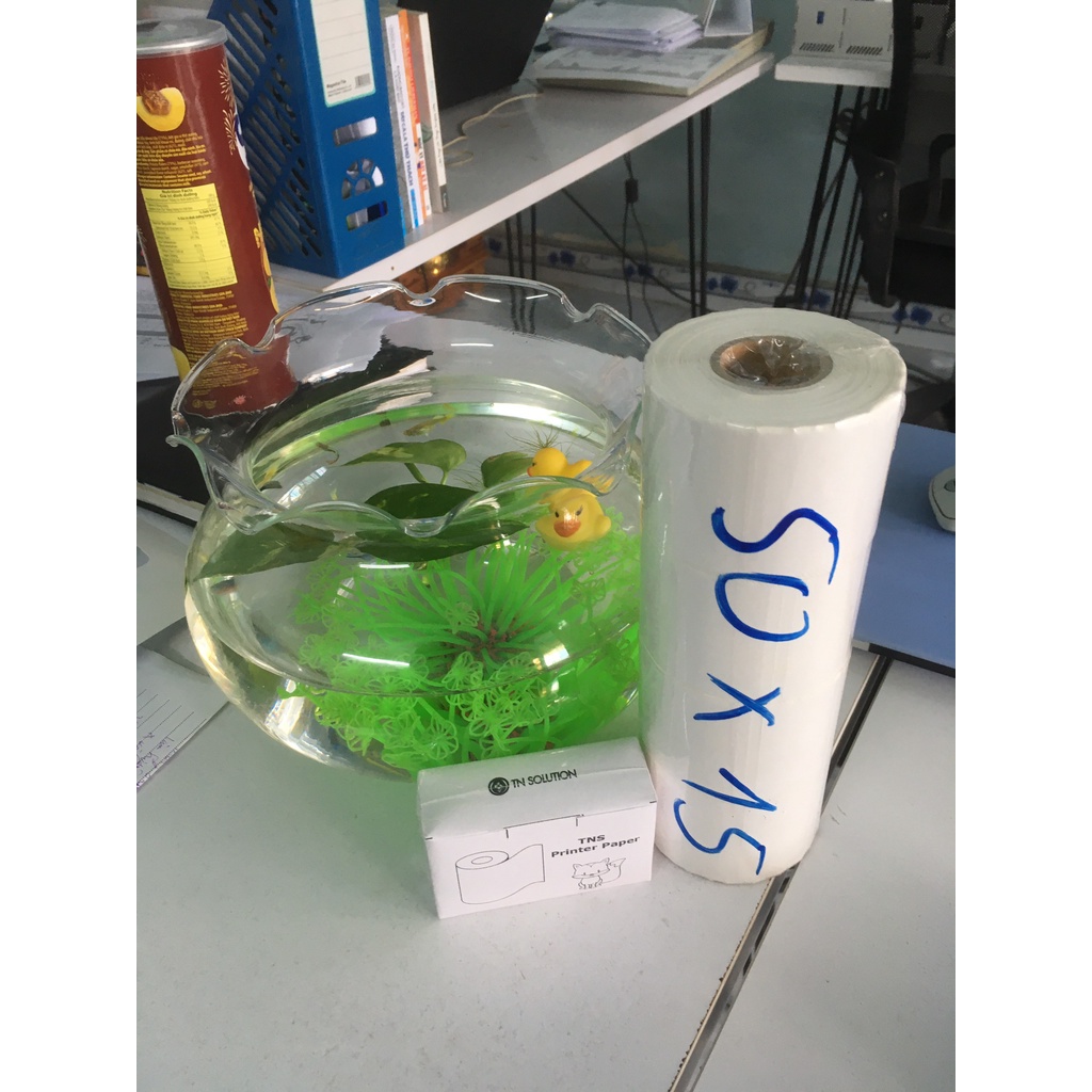 ]Giấy decal nhiệt in tem nhãn mã vạch 50x15 mm cuộn dài 30 m