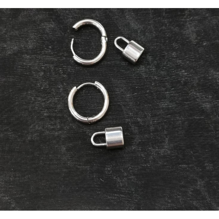 Khuyên Tai Thép Titan Hình Ổ Khóa Độc Đáo Cá Tính