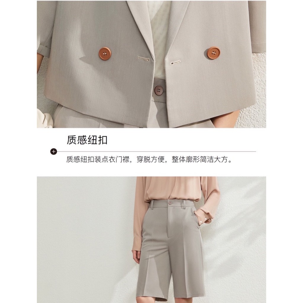 Set vest nữ thiết kế hàng Quảng Châu - Set vest croptop phối quần lửng thời trang chuẩn form | BigBuy360 - bigbuy360.vn