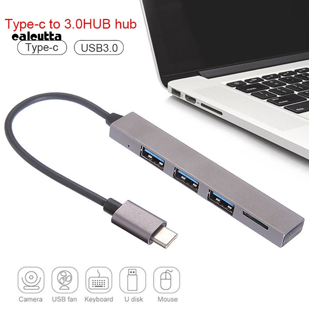 Bộ Chuyển Đổi Hub Đọc Thẻ Nhớ TF 4 Trong 1 USB 3.1 Type-C Sang USB 3.0 Cho MacBook Pro/Air