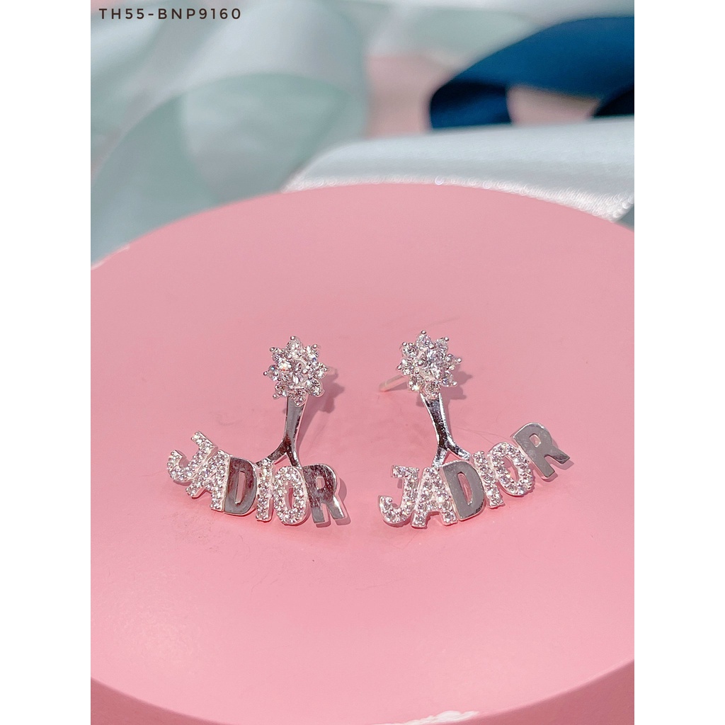 Bông tai nữ bạc Ý Jadio chốt nụ hoa tuyết nạm đá hàng cao cấp đeo được hai kiểu-Minh Tâm Jewelry
