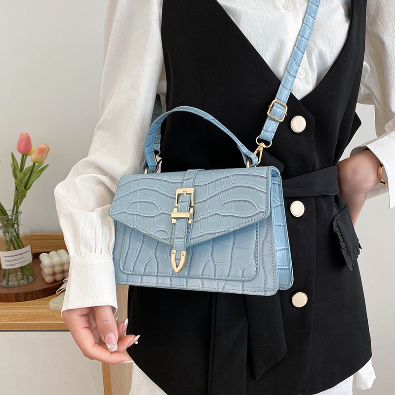 Túi Xách Đeo Vai Hình Vuông Màu Trơn Phong Cách retro Thời Trang Mùa Xuân 2022