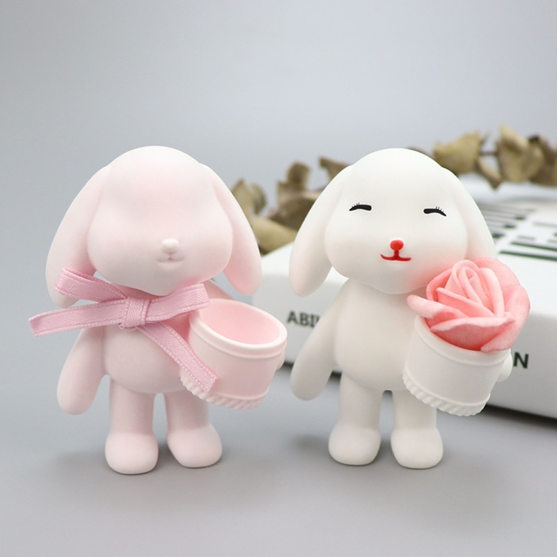 Khuôn Silicone Làm Bánh / Xà Phòng Hình Thỏ 3D DIY