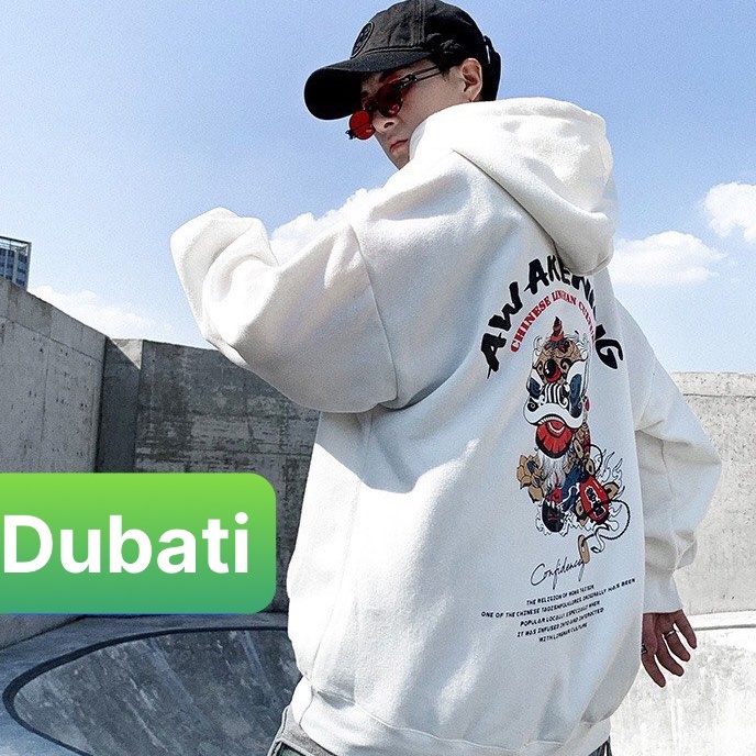 ÁO KHOÁC NỈ IN HỌA TIẾT KÌ LÂN, ÁO HOODIE NAM NỮ CHẤT NỈ SIÊU DÀY DẶN - DUBATI FASHION