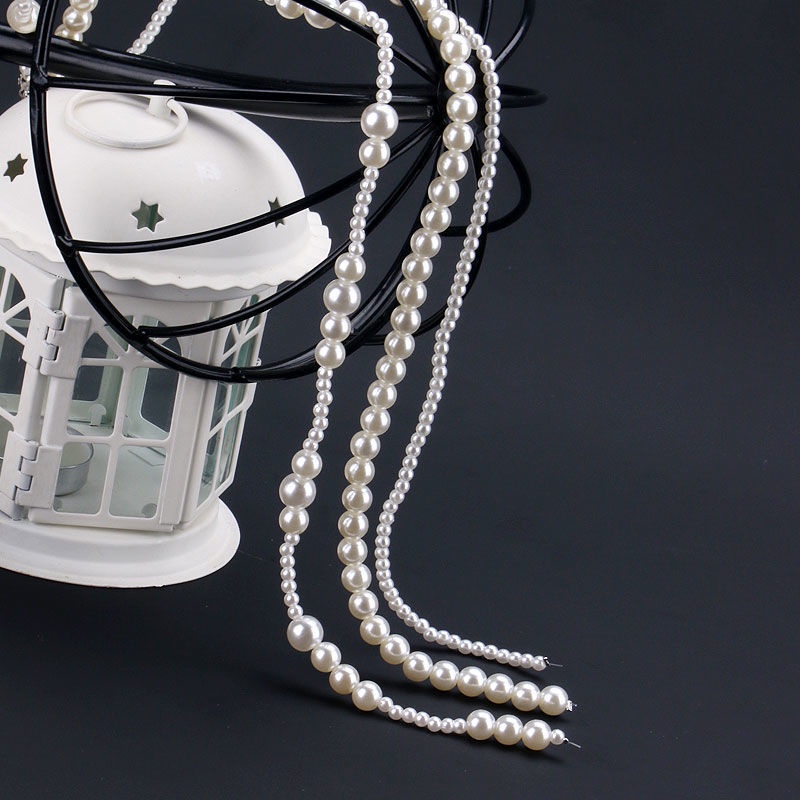 Dây Cột Tóc Dạng Chuỗi Hạt Ngọc Trai Dài Phong Cách Nhật Hàn Cổ Điển Thời Trang Cho Nữ