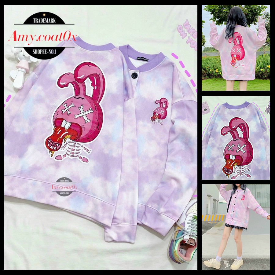 Áo khoác khoát cặp đôi vải nỉ form rộng loang màu cao cấp áo khoát khoác bomber nam nữ unisex dày đẹp - Amy.Coat0x | BigBuy360 - bigbuy360.vn