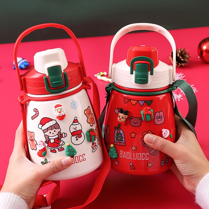 Bình Giữ Nhiệt Có Ống Hút ĐẶC BIỆT Quai Xách Đeo Đỡ Điện Thoại Tiện Lợi 850ML