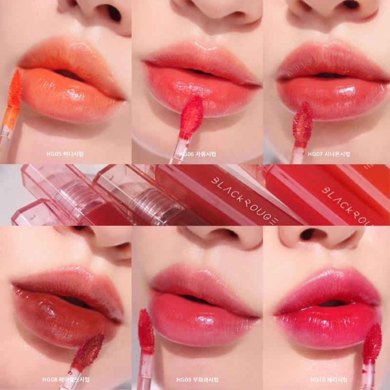 Son Tint Bóng Siêu Lì Có Màu Son Black Rouge Half N Half Water Glow