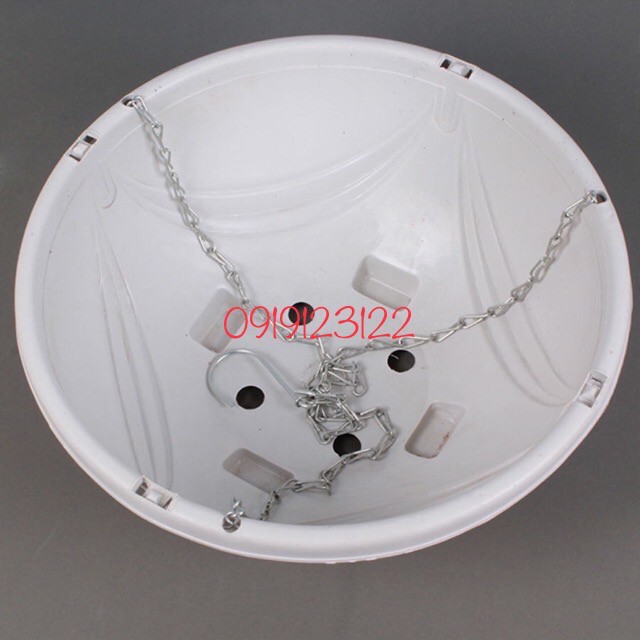 10 Chậu nhựa chảo xích trồng hoa trắng 33*13cm