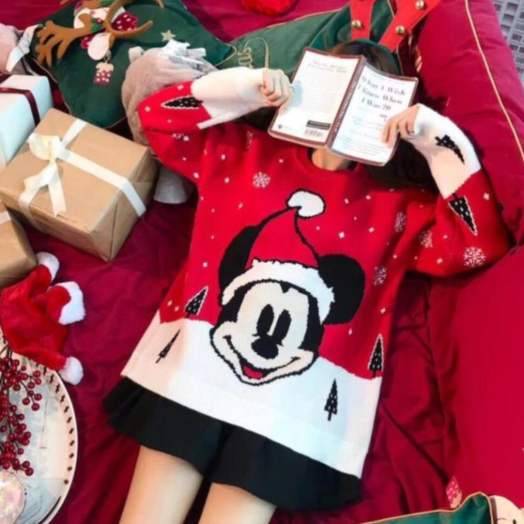 Áo Len Nữ Màu Đỏ Form Rộng Tay Dài Unisex, Áo Len Cổ Tròn Dày Dặn Ấm Đẹp Thu Đông Chuột Dưới 65kg CELORA | BigBuy360 - bigbuy360.vn