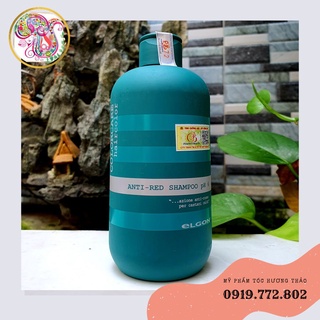 Dầu gội xanh rêu Elgon Colorcare Anti-red shampoo khử ánh đỏ và chăm sóc tóc nhuộm màu rêu pH 6 Ý 300m