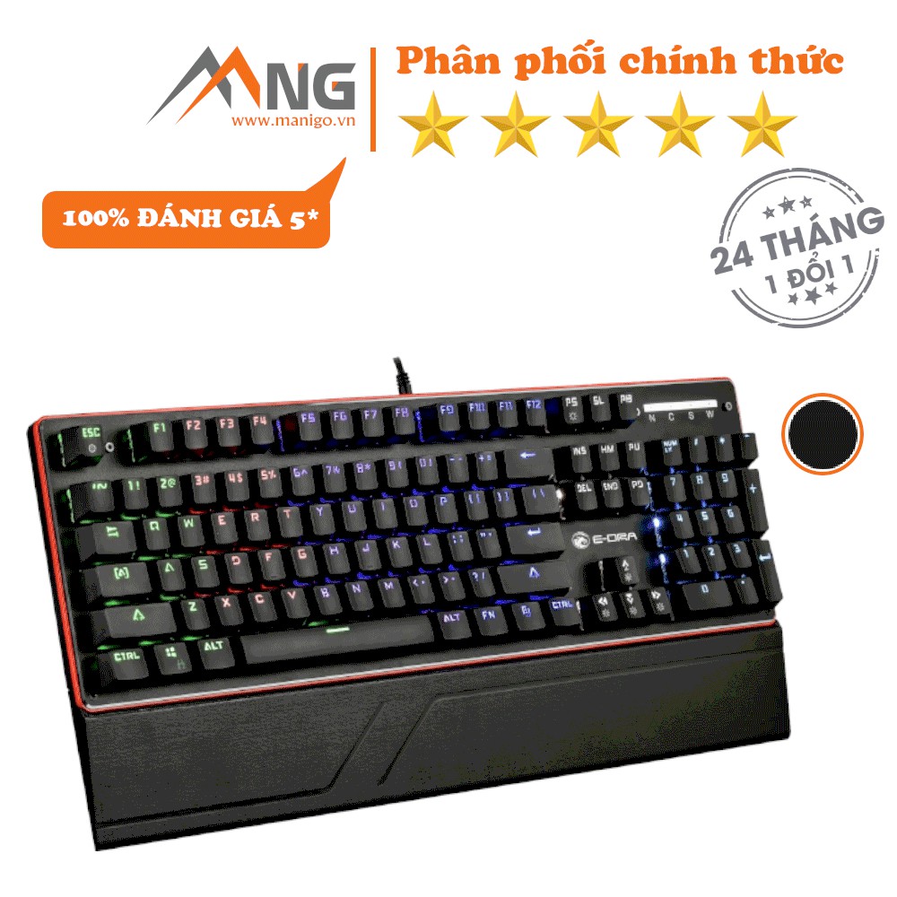 Bàn phím máy tính EDra EK300 Cơ Đèn Led Chống Nước Có Kê Tay 104 phím Bảo hành 24 tháng | BigBuy360 - bigbuy360.vn