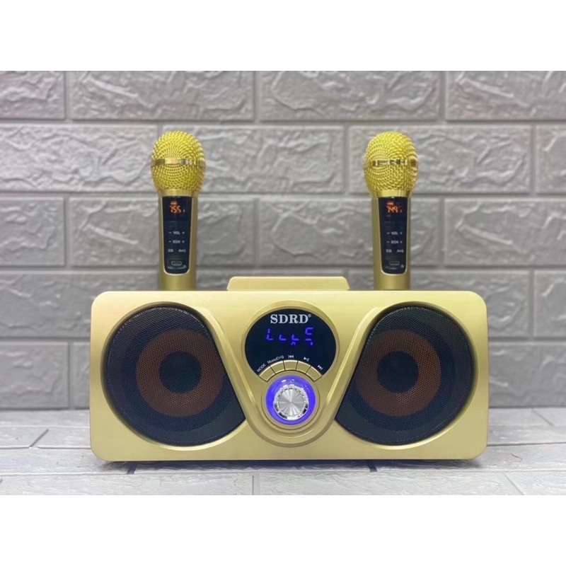 Loa karaoke bluetooth SDRD SD-312 mắt cú mới nhất - Tặng kèm 2 micro không dây có màn hình LCD