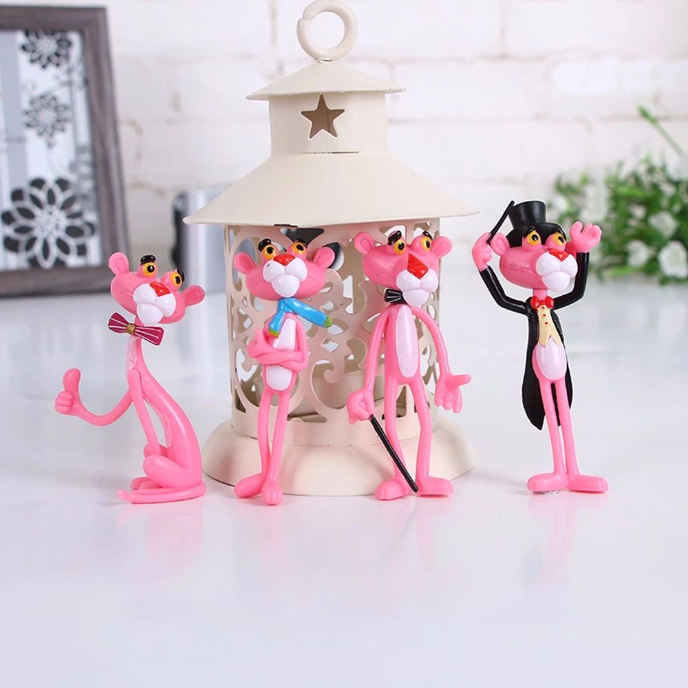 Set 1 hoặc 4 mô hình báo hồng mini bằng PVC dễ thương trang trí bàn làm việc