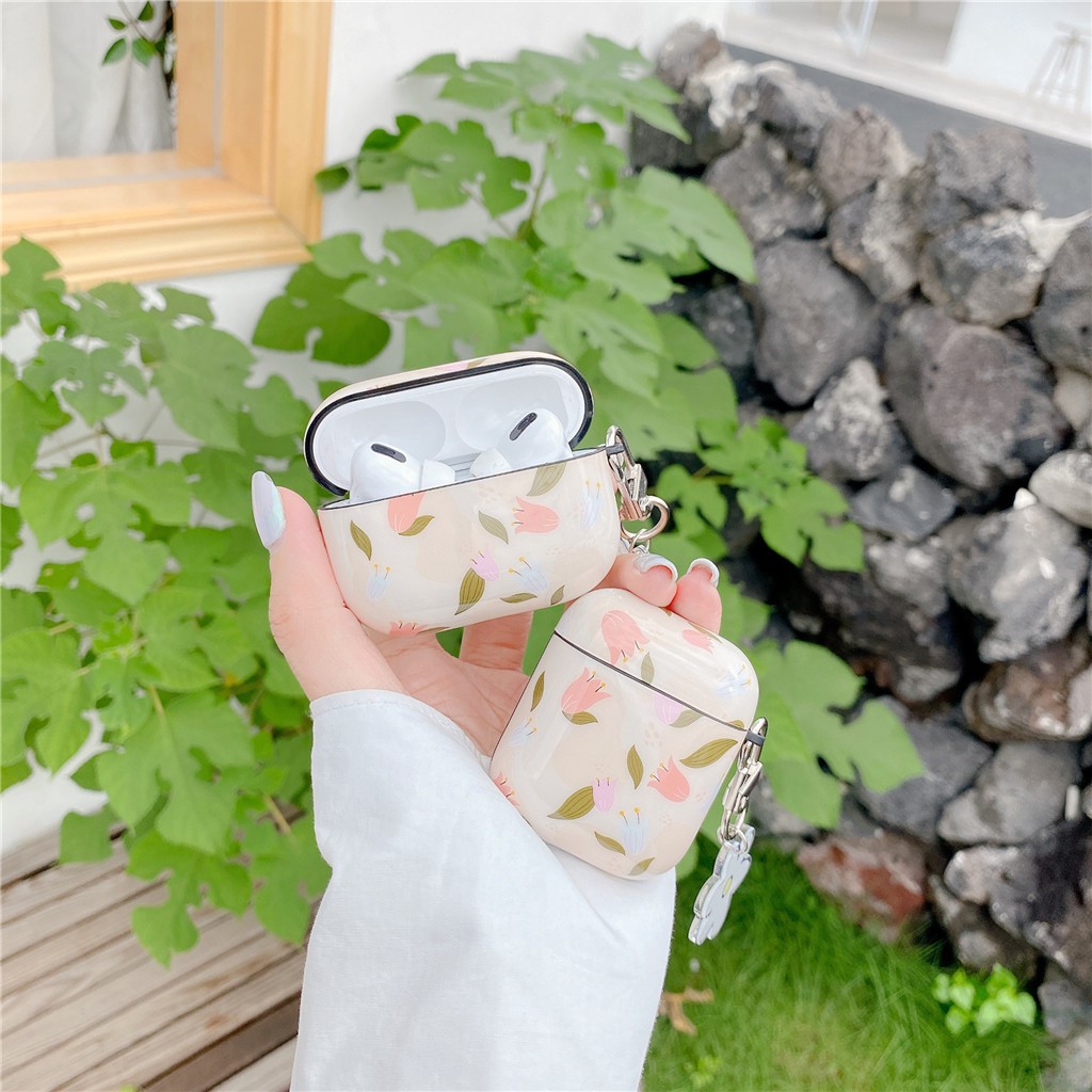 Ốp silicon cho hộp tai nghe họa tiết hoạt hình hoa lá cho iPhone AirPods Pro AirPods 1/2 | BigBuy360 - bigbuy360.vn