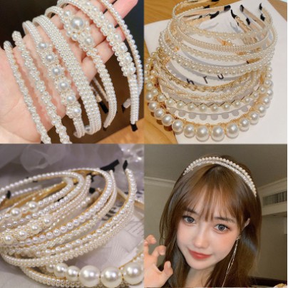 Băng đô đính ngọc trai thời trang cho nữ