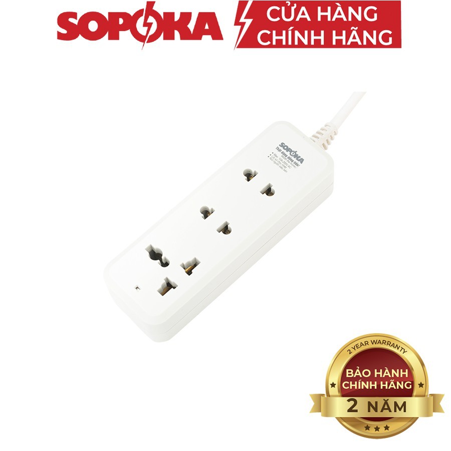 Ổ 3 cửa chịu tải 1200W SOPOKA 3B 3C dây 2,5M-4,5M