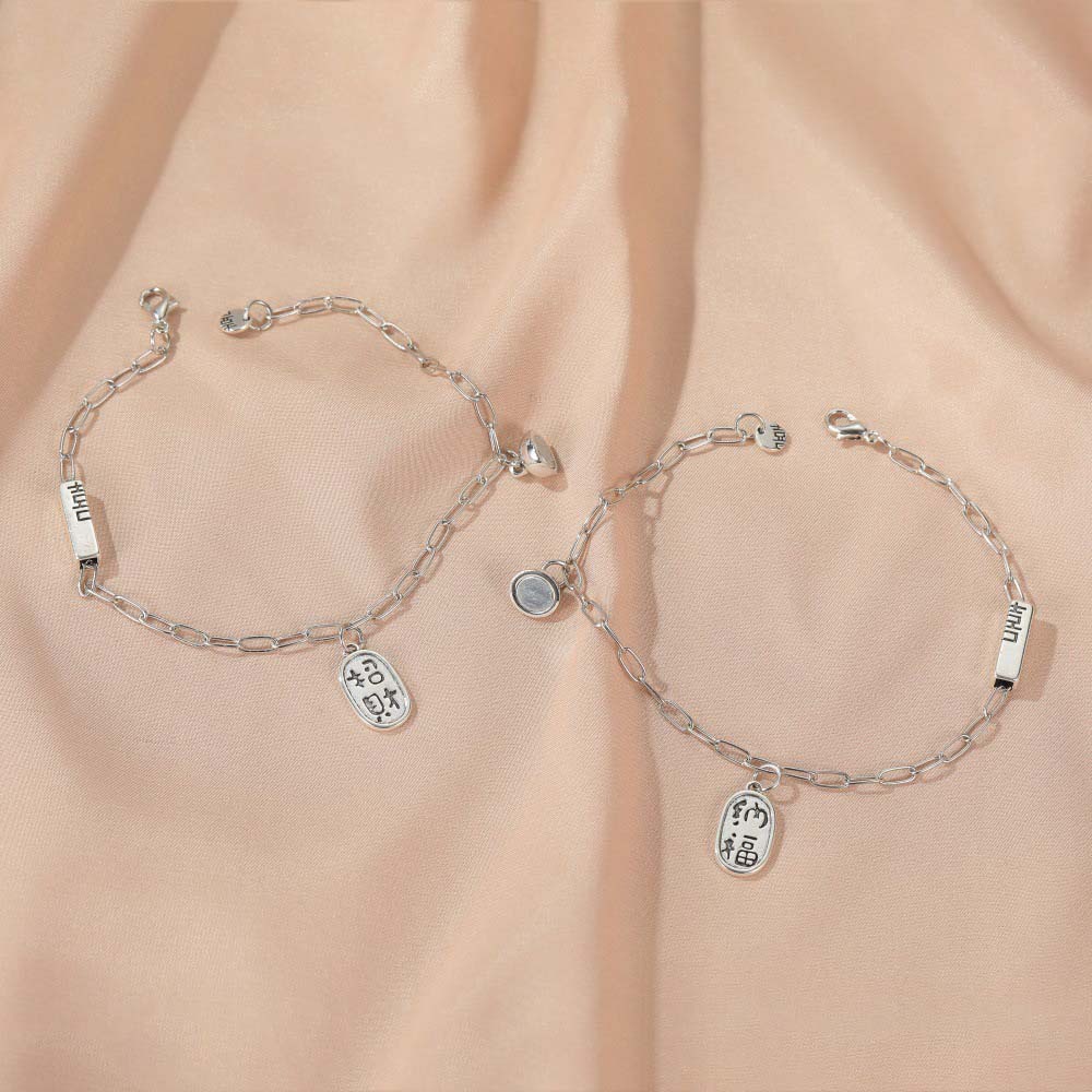 1 Cặp Vòng Tay Hợp Kim Nam Châm Nhiều Màu Sắc May Mắn Cho Nữ