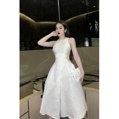 🍀 VÁY đầm maxi ba lỗ sát nách chất XỐP gân CỔ CƯỜM xếp li dáng dài xòe BỒNG sang chảnh sexy tiểu thư dự tiệc đám cưới