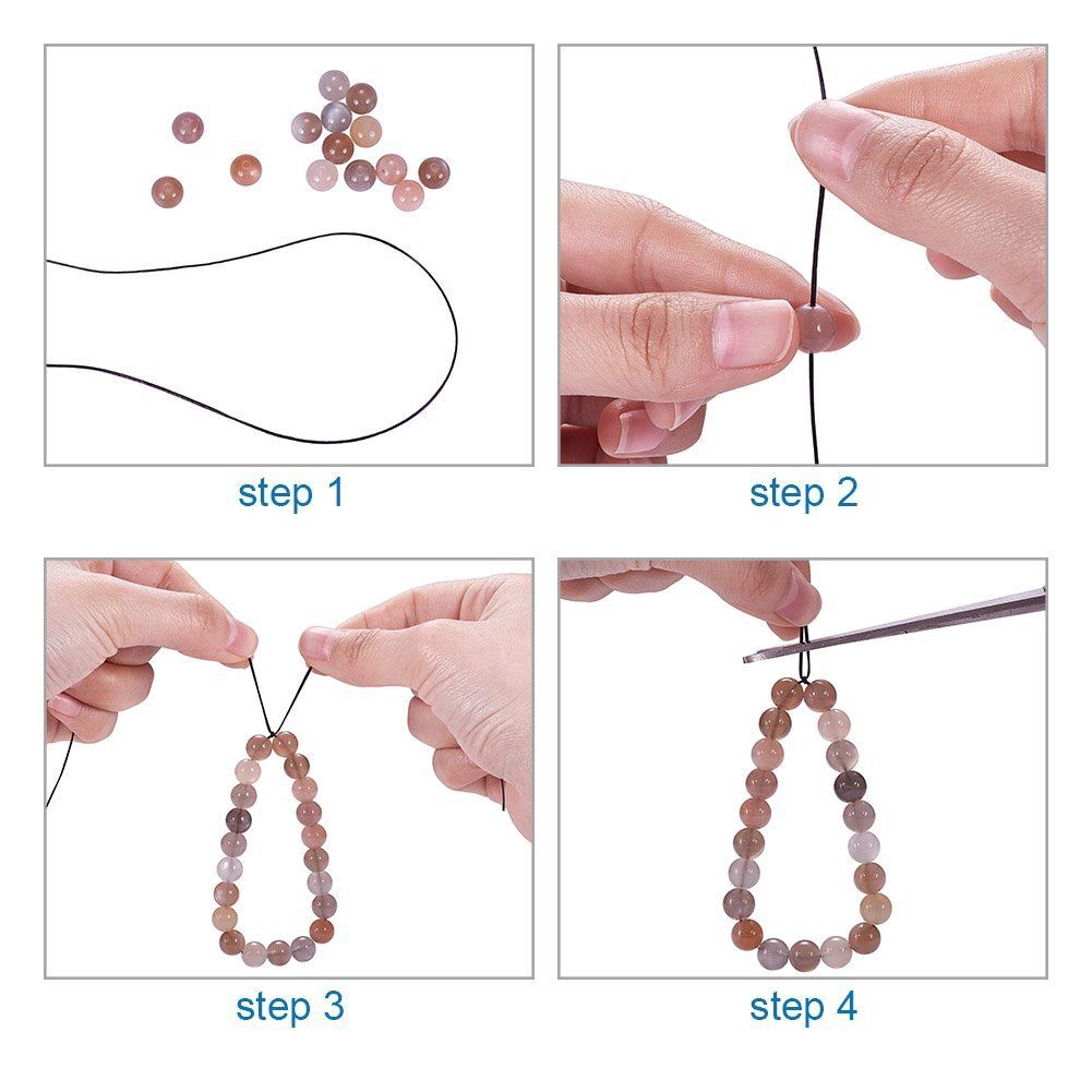 Set 10 cuộn dây sợi co giãn dùng làm trang sức/đồ thủ công dày 0.8mm 10m