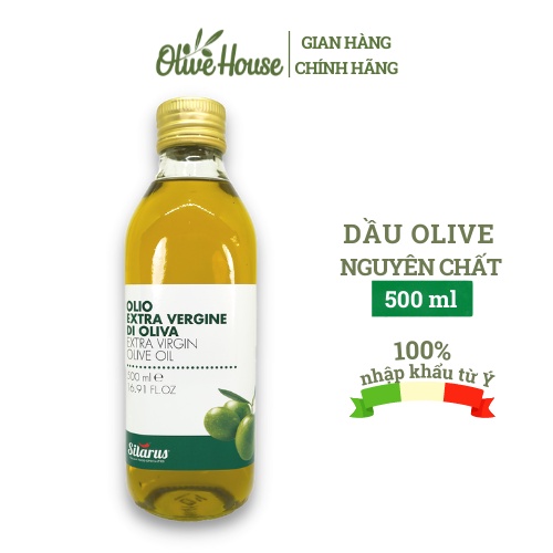 Dầu Olive nguyên chất (Extra Virgin) 500ml- tốt cho bé ăn dặm và người ăn eatclean - hiệu Silarus nhập khẩu từ Ý