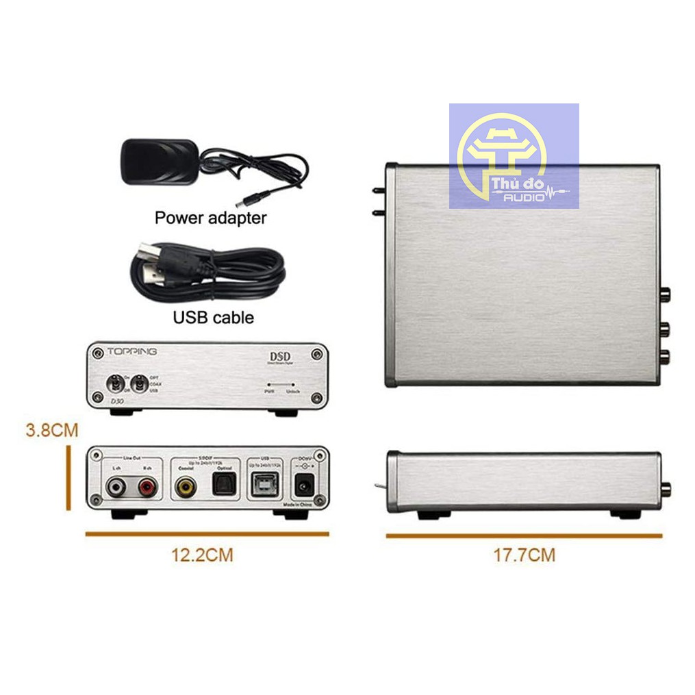 Topping D30 mới nhất Dac nghe nhạc DSD128 PCM 192khz/24bit HighRes Audio