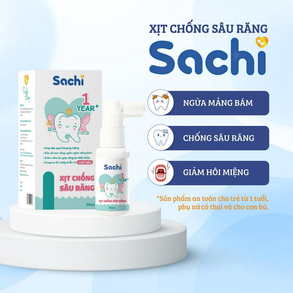 Xịt Chống Sâu Răng Cho Bé SACHI Giảm Hôi Miệng Mang Lại Hơi Thở Thơm Mát, Ngăn Ngừa Mảng Bám Chai 30ml