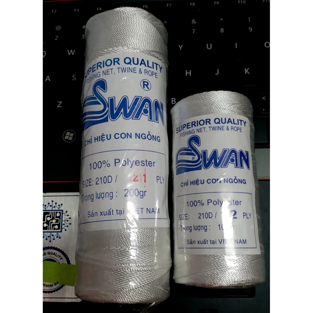 1 cuộn chỉ dù, dây nhợ, dây dù size 0.8-1.4mm 210D hiệu con Ngỗng