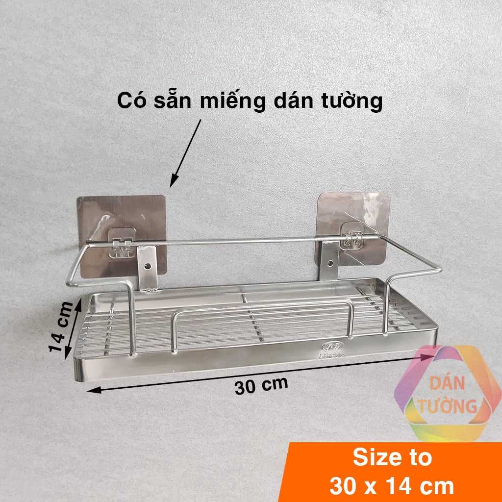 Kệ nhà tắm inox dán tường MDT, kệ để đồ phòng tắm chữ nhật inox 304 cứng cáp size to chịu lực cao - cn4.cn1