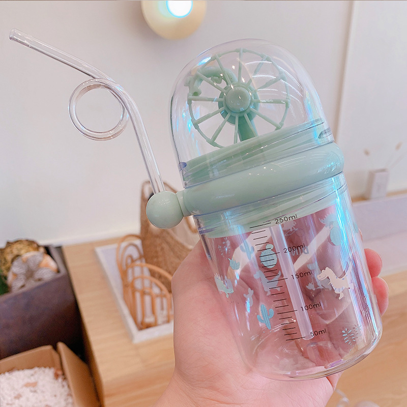 Cốc Nhựa Uống Nước Có Ống Hút Hình Cá Voi Dễ Thương Chống Rơi Vỡ Cho Bé