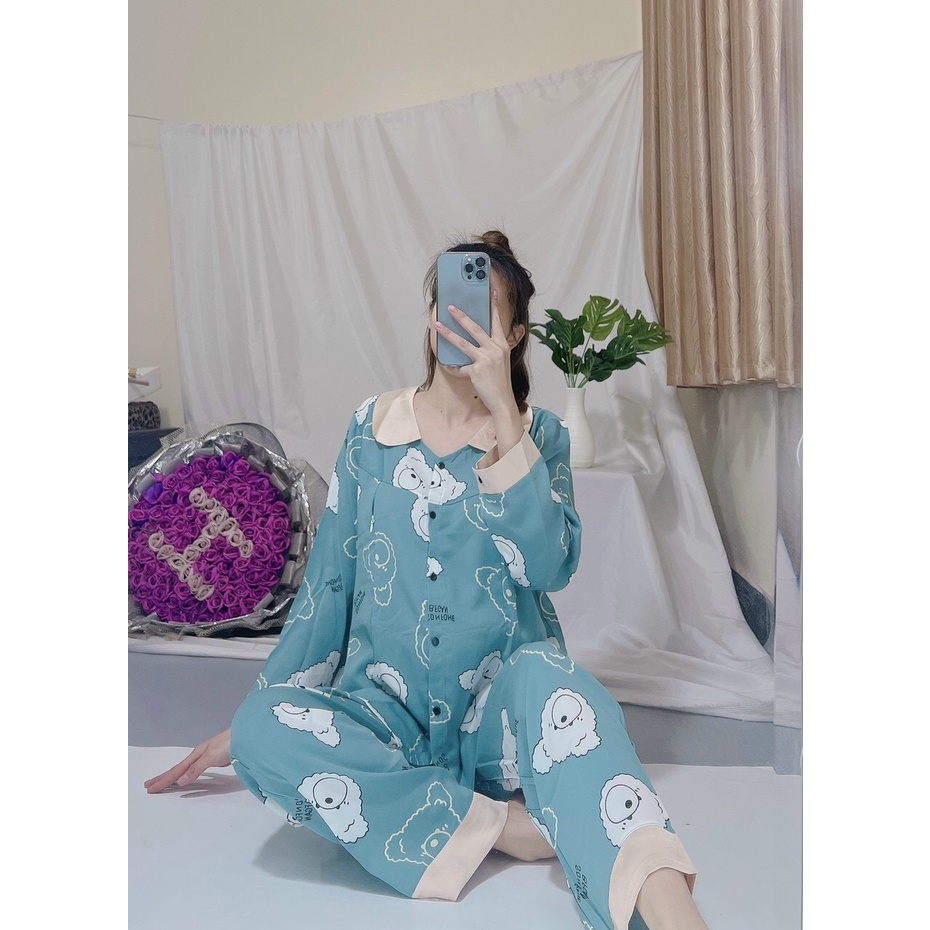 Bộ bầu và sau sinh cho con bú mát lịm freesize 38->69kg, chất lụa mago, cho bà bầu mặc nhà