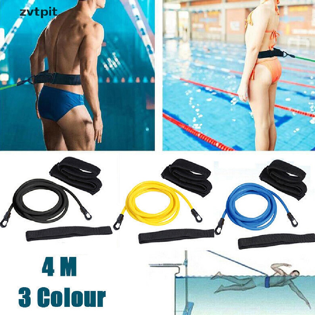 [ZVPT] 4M Adjustable Swim Training Resistance Elastic Belt Tether Elastic Rope Band DSF
