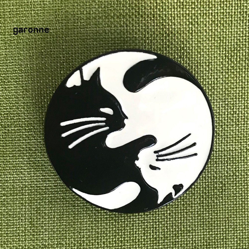 GA_Cute Cat Enamel Round Brooch Pin Badge Clothes Hat Backpack Decor Unisex Jewelry