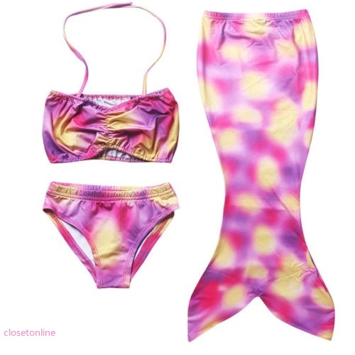 CL❀❀  Girls Kids Swimsuit Mermaid Tail Swimming Costume Set