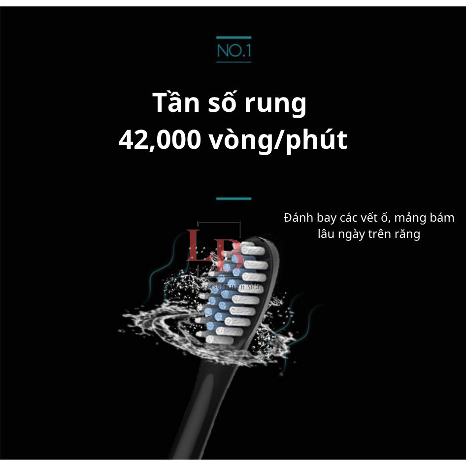 Bàn chải điện Sonic X7 dùng công nghệ rung sóng âm, bàn chải đánh răng tự động đánh tan mảng bám thế hệ mới nhất 2022