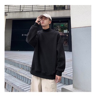 Áo SWEATER NỈ TRƠN ĐEN